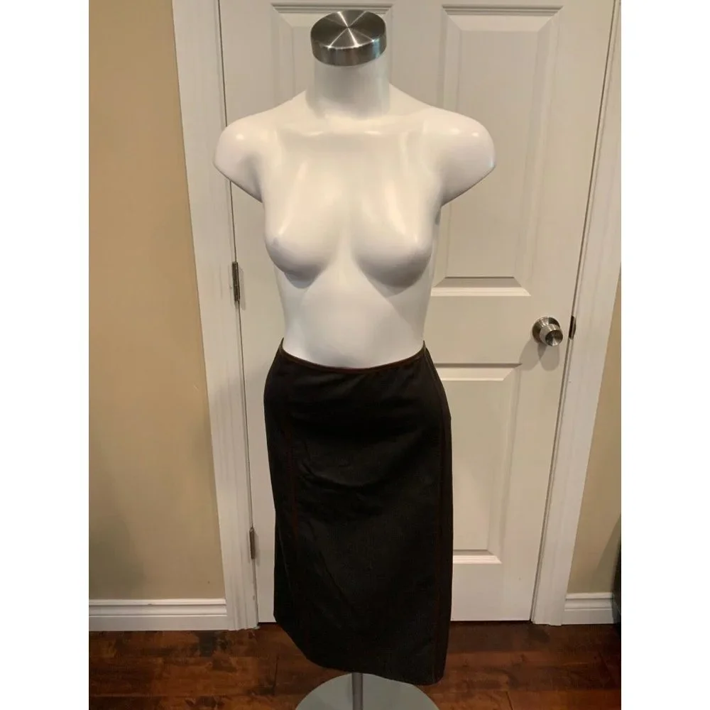 Celine Finition Main Brown Wool Pencil Skirt, Size 8 (US) 40 (EU) NWT! - Picture 2 of 7